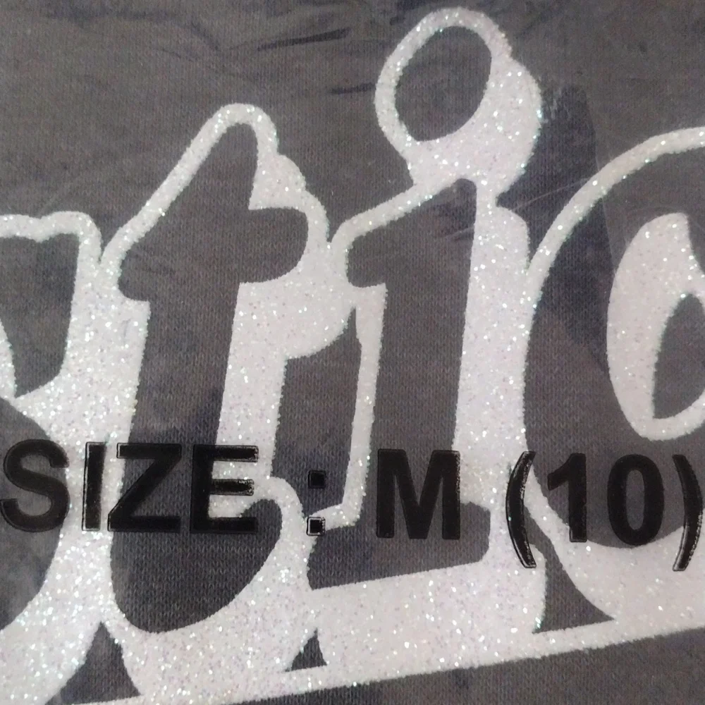 Justice Graphic Hoodie Glitter Branded Fleece. M(10) - Picture 6 of 15